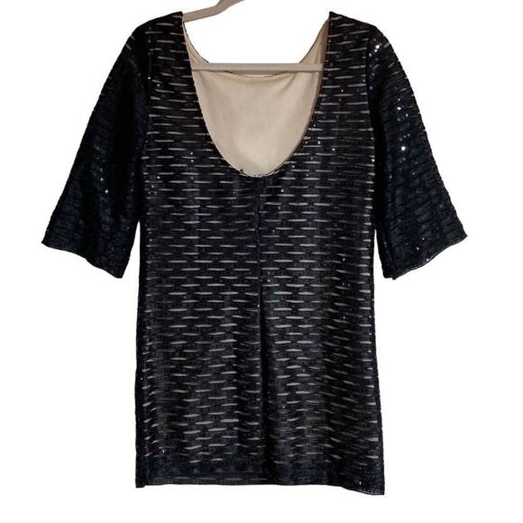 72. Ark & Co. Black Sequin Shift Dress Sz S 3/4 Sleeve  NWT Party NYE Sparkly - Picture 2 of 12